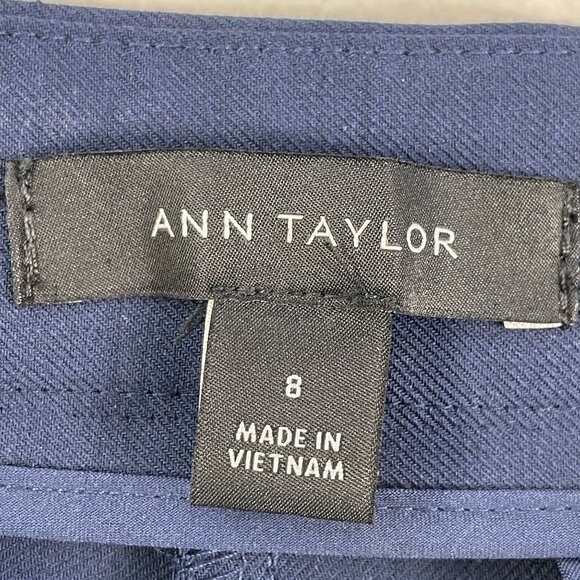 Ann Taylor Womens 8 Side Zip Ankle Pant Blue Slim Fit Career Business - Picture 5 of 9